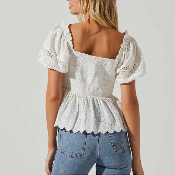 NWOT [Size: M] ASTR the Label Amoura Eyelet Blouse - Picture 2 of 4